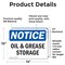 Signmission Oil And Grease Storage, 14 in W x Rectangle, Vinyl Decal OS-2PACK-NS-D-1014-L-16961 - alternate 3